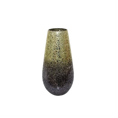 12" Crackled Vase, Plum Ombre 12"H