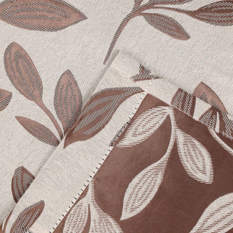 Superior Leaves Machine Washable Room Darkening Grommet With Ties Blackout Curtains, Set of 2