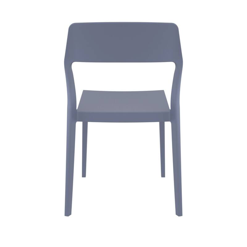 32.75" Gray Solid Patio Dining Chair