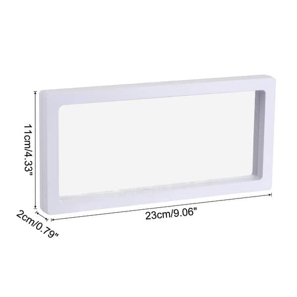 dimension image slide 14 of 18, Floating Frame Holder 3D Jewelry Display Box with Base