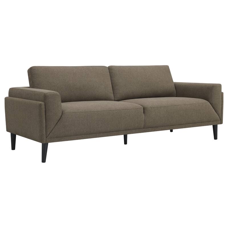 Rilynn Contemporary Upholstered Track Arm Sofa - Brown