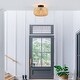 preview thumbnail 10 of 8, 1-Light Bohemian Bamboo Semi-Flush Mount Ceiling Light - D12"x H8.1" - 12'' W