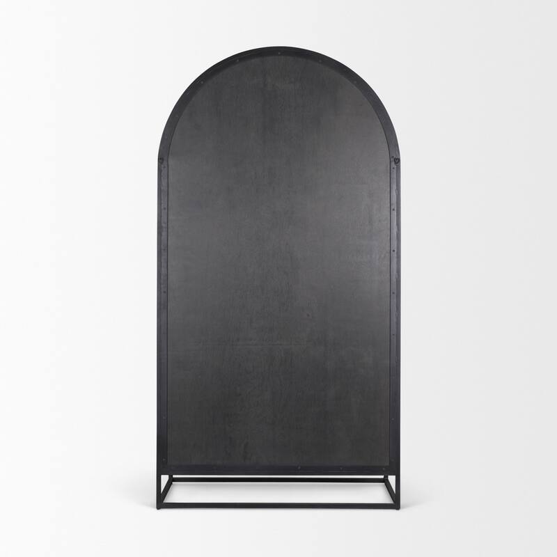 Sloan Black/ Dark Brown Arched Display Dining Cabinet