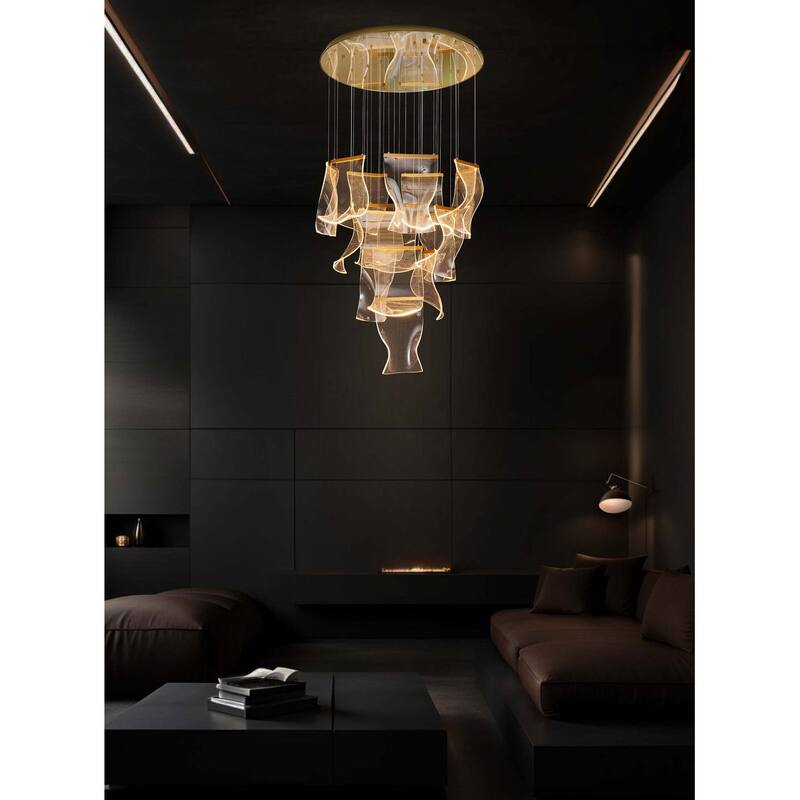 Luxury Acrylic Chandelier 31.5" Wide 16 lights LED Multi Light