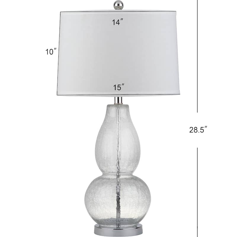 SAFAVIEH Lighting Larissa 28.5 Inch Clear Crackle Double Gourd Lamp (Set of 2)