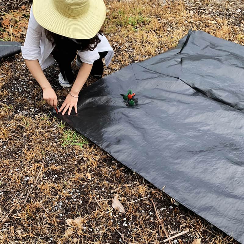 ALEKO Garden Landscape Non-Woven Spun Weed Barrier Fabric 4 x 250 ft. Black