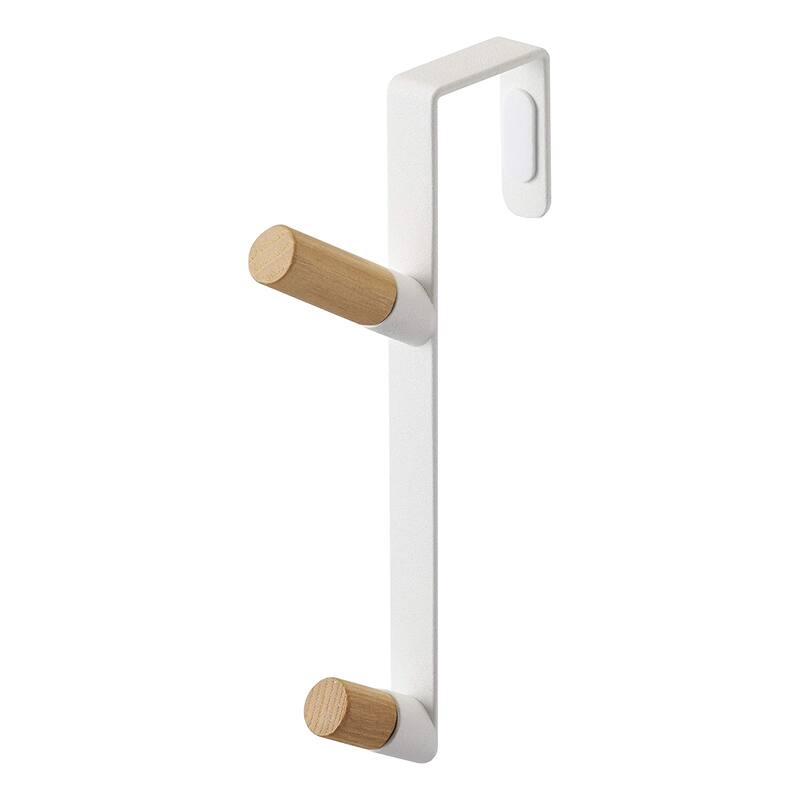 Yamazaki Home Over-the-Door Hook, Steel - L 3.86 x W 0.59 x H 7.09 inches - White
