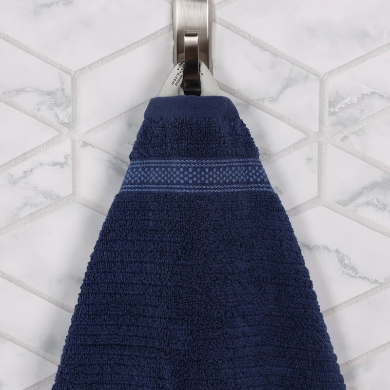 Superior Brea Zero Twist Cotton Ribbed Face Towel Washcloth Set of 12