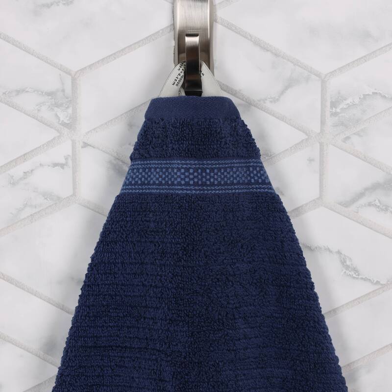 Superior Brea Zero Twist Cotton Ribbed Modern 9 Piece Bathroom Towel Set
