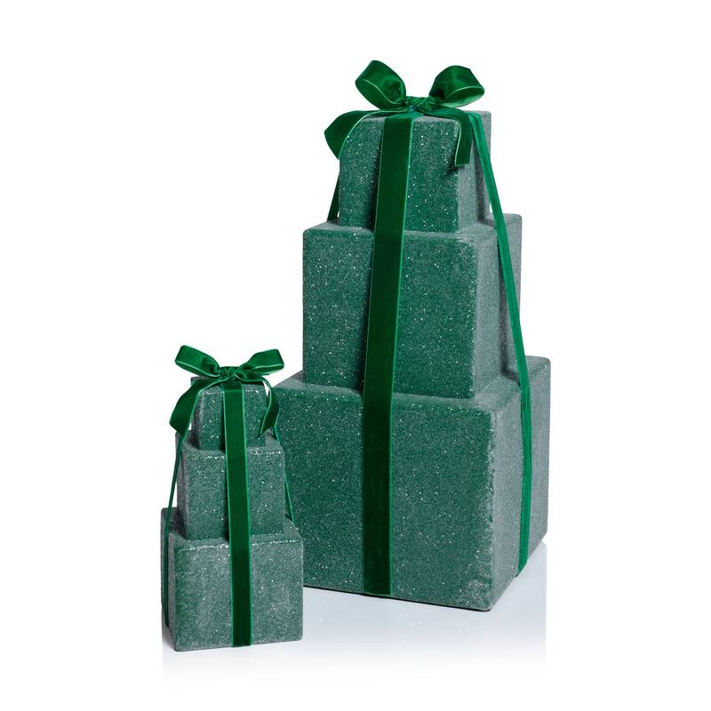 Stacked Presents Holiday Decorative Resin Figurine, 8.5" Tall