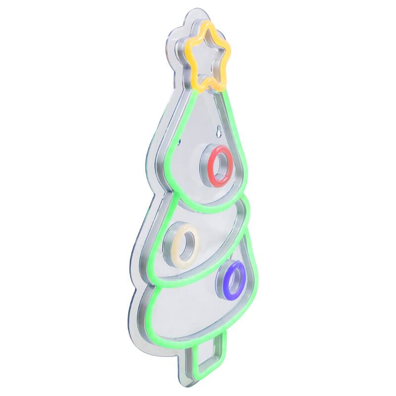 15" LED Lighted Neon Style Christmas Tree Window Silhouette