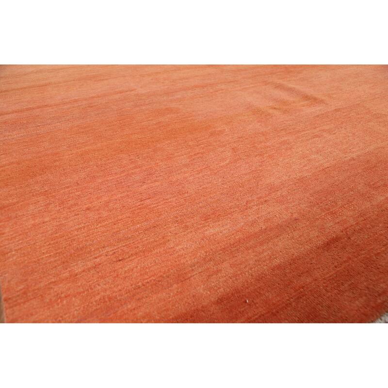 Orange Modern Gabbeh Oriental Area Rug Handmade Wool Carpet - 6'6" x 9'9"