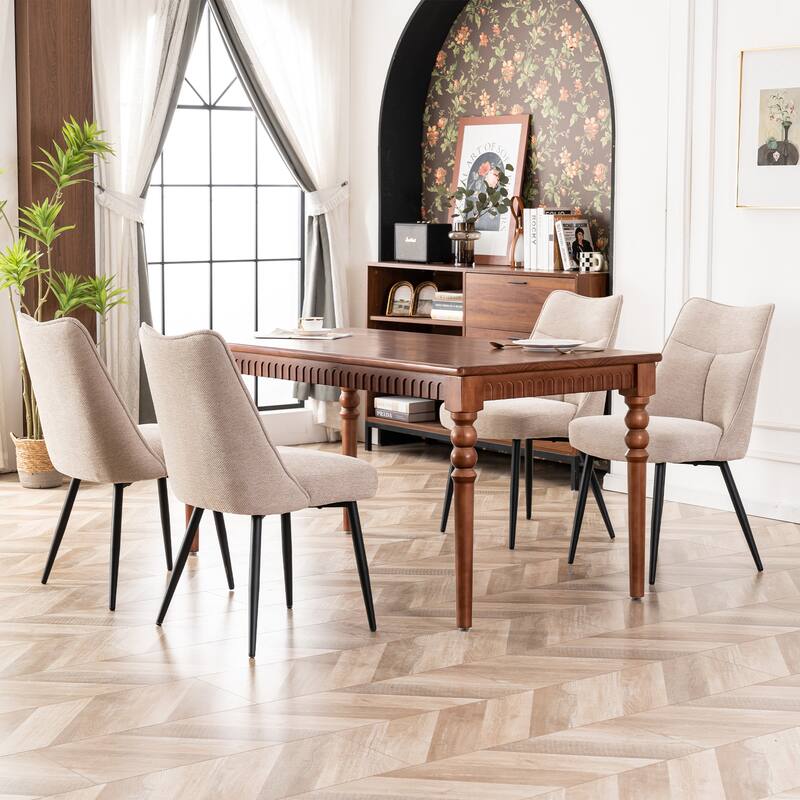 Modern Upholstered Fabric Kitchen & Dining Room Chairs Set of 2
