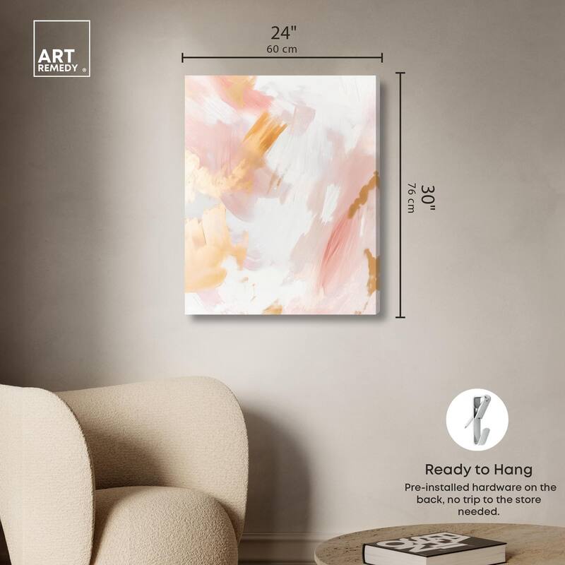 Rose Gold Veil III Canvas by Art Remedy, Gallery Wrapped