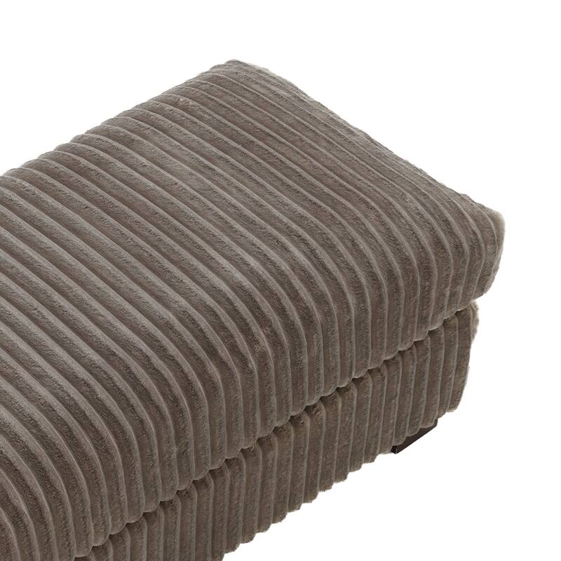 Modern Interior Rectangle Faux Fur Ottoman