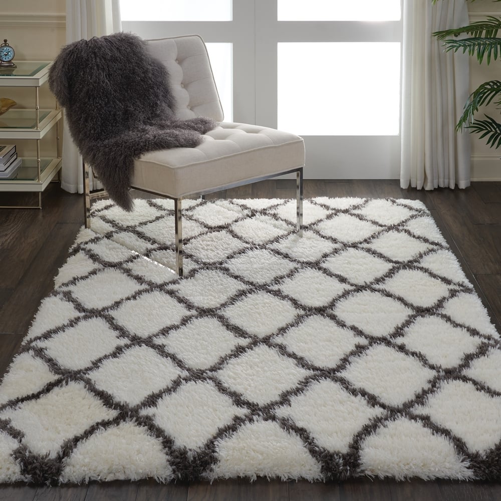 Nourison Ultra Plush Shag Geometric Area Rug