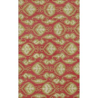 Flat Weave Kilim Indian Area Rug Hand-Knotted Wool Carpet - 4'10"x 7'11"