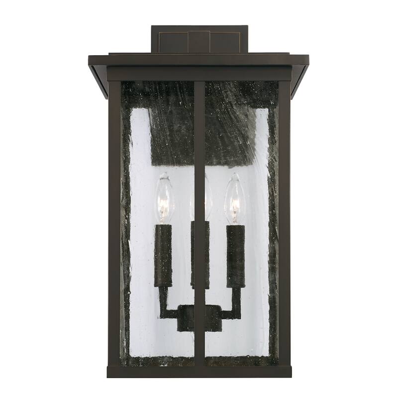 Barrett 11.5" 4-light Outdoor Wall Lantern w/ Antiqued Glass