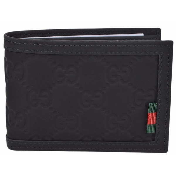 Shop Gucci Men&#39;s 233157 Black Neoprene Red Green Web Mini GG Guccissima Wallet - Free Shipping ...