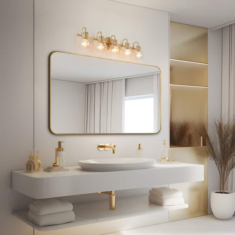 Modern 2/3/4/5-Light Bathroom Vanity Light Globe Glass Wall Sconce Minimalist Design