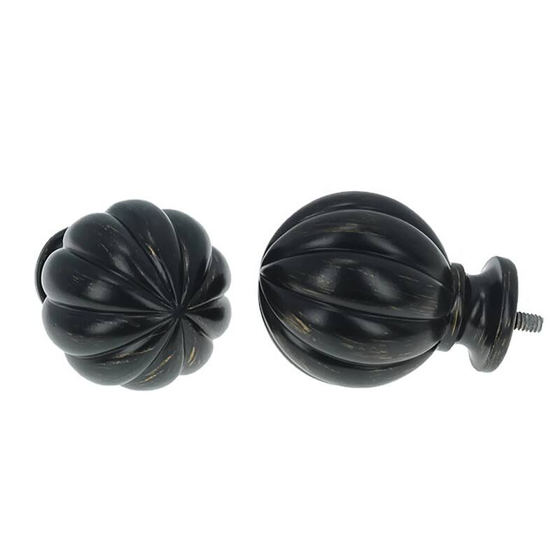 Meriville 1-Inch Diameter Fluted Ball Single Window Curtain Rod