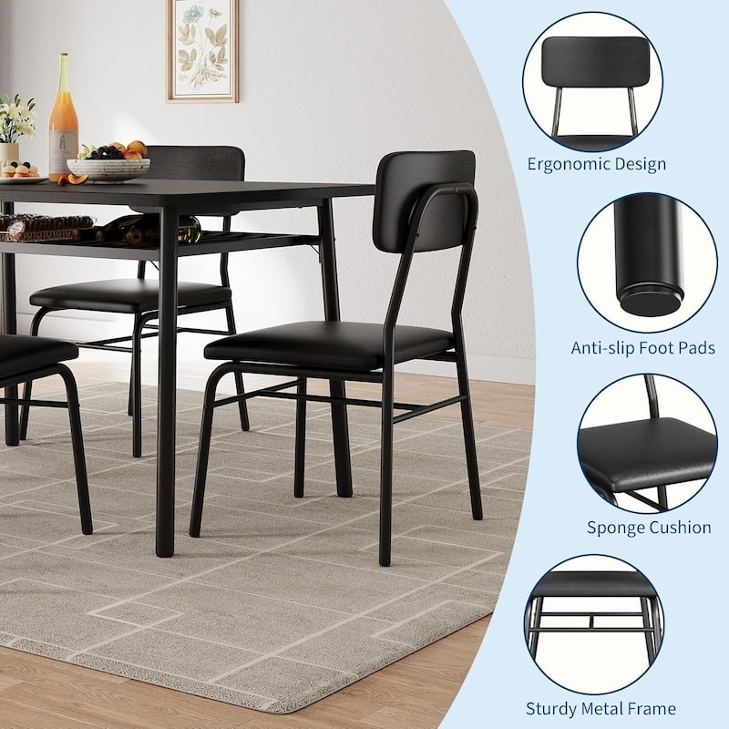 Kitchen Dining Table for 2 with Storage Rack Set for Small Space, Apartment