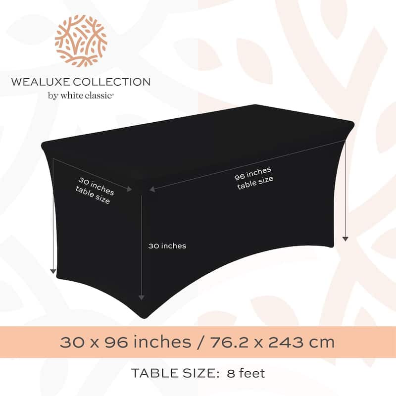 Stretch Spandex Table Covers, 2 Pack Fitted Tablecloths for Rectangle Tables