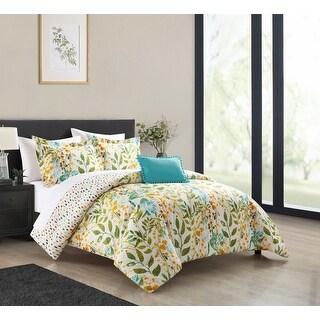 Chic Home Baker 4 Piece Hand Painted Multi-Color Floral Comforter Set ...