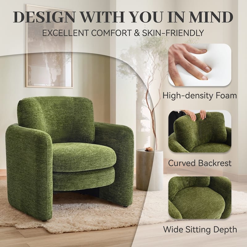 Upholstered Barrel Armchair