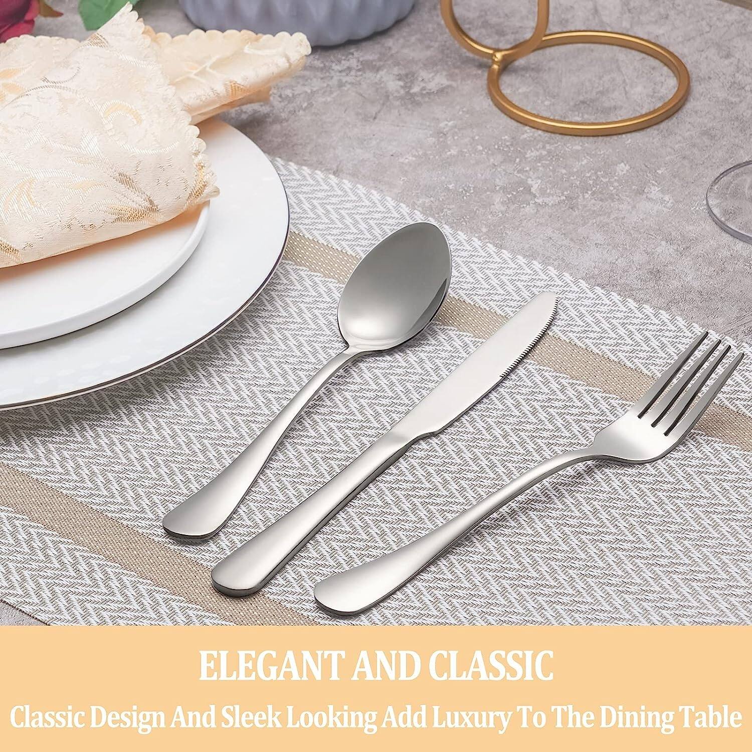 60 Pcs Silverware Set, Stainless Steel Flatware Set Service for 12