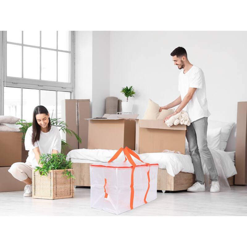 4 Packs Clothes Storage,Foldable Storage Bags,Moving Bags for Comforters,Closet Organizers and Storage with Handles 27*14*15in