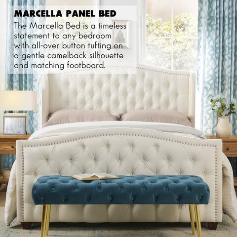Marcella Transitional Tufted Wingback Panel Bed