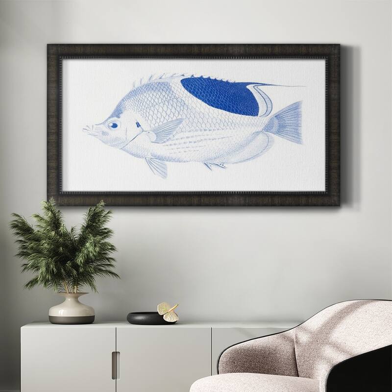 Blue & White Tropical Fish I Premium Framed Canvas- Ready to Hang
