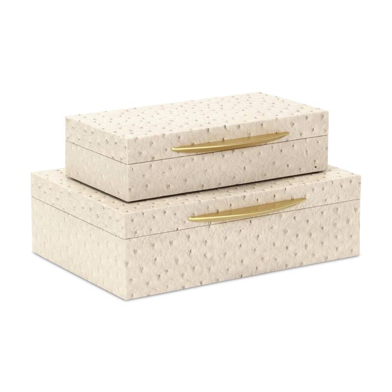 Canorus Faux Ostritch Pattern Rectangular Box Set