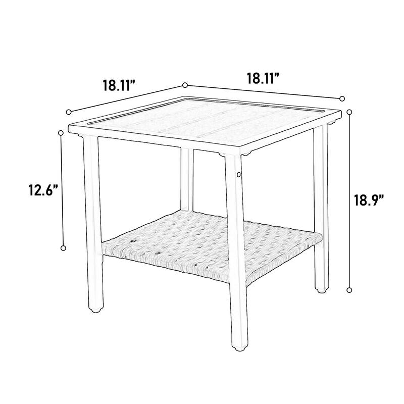 3-Piece Outdoor Swivel Rocker Set - Rocker Chairs with Cushions & Glass Table for Patio, Garden, or Balcony