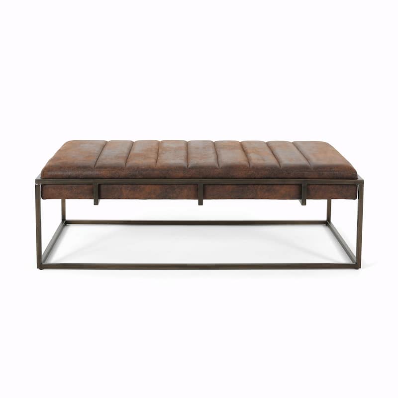 ​Luxury Upholstered Bench - Suede Seat & Gold Legs