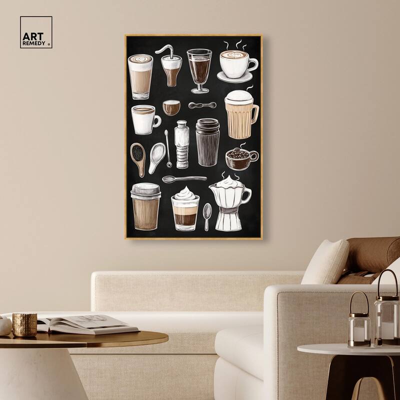 Coffee Chalkboard Canvas by Art Remedy
