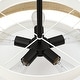 preview thumbnail 5 of 9, Bayou 5-Light Double Shade Drum Chandelier with Black Canopy - 24''W