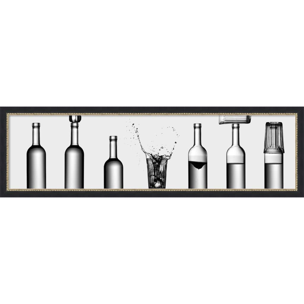 bottles game by Valeriy Kasmasov Wood Framed Wall Art Print