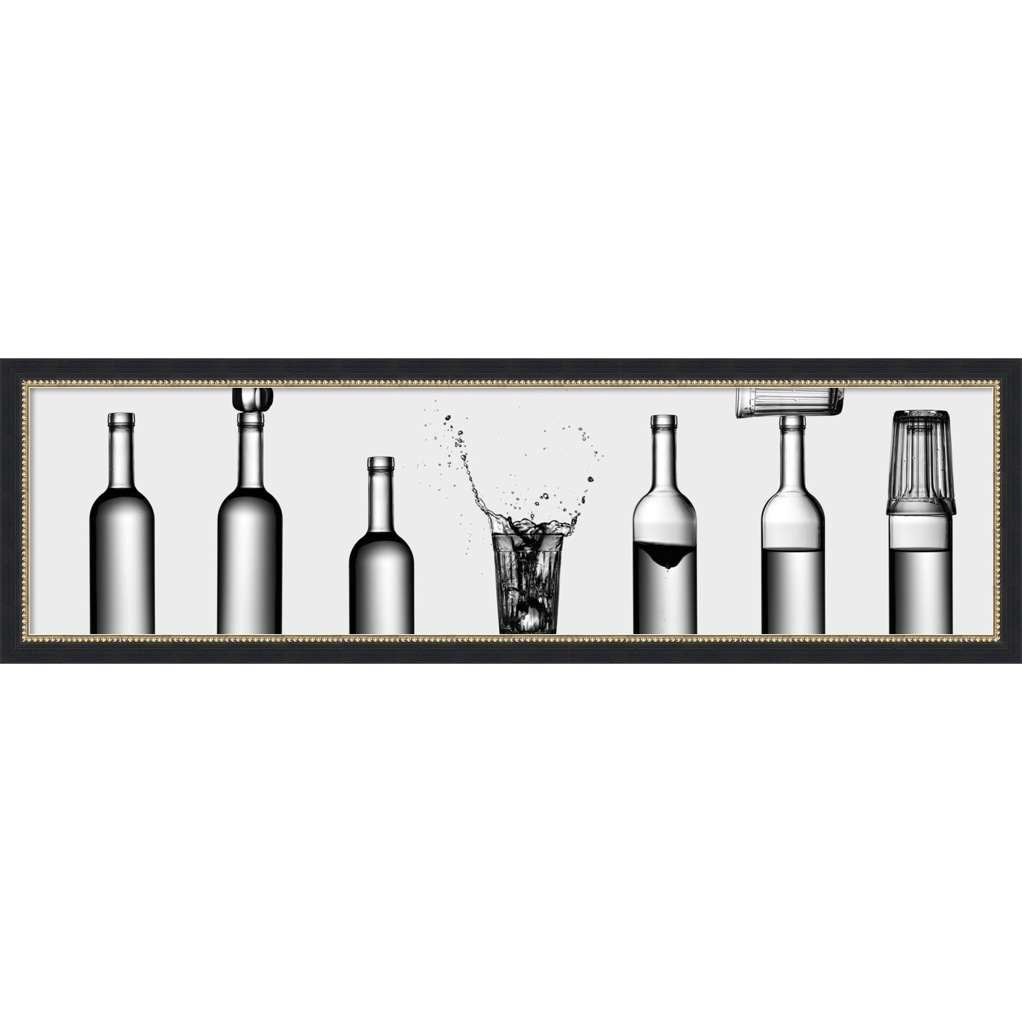 bottles game by Valeriy Kasmasov Wood Framed Wall Art Print