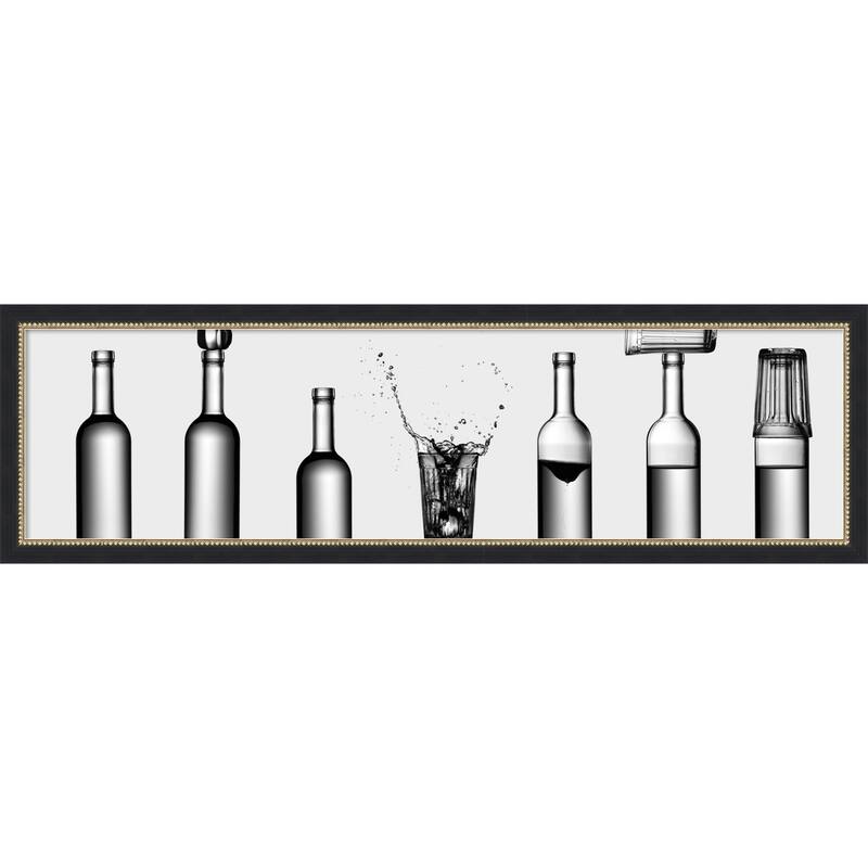 bottles game by Valeriy Kasmasov Wood Framed Wall Art Print