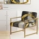 preview thumbnail 99 of 101, Designart "Mettalic Indigo And Gold II" Upholstered Abstract Accent Chair - Glam Arm Chair For Living Room Arm Chair - Gold Metal - Gold & Grey