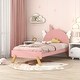 preview thumbnail 1 of 6, Enchanting Twin Unicorn Bed with Pink Headboard, Sturdy Pine Frame Pink