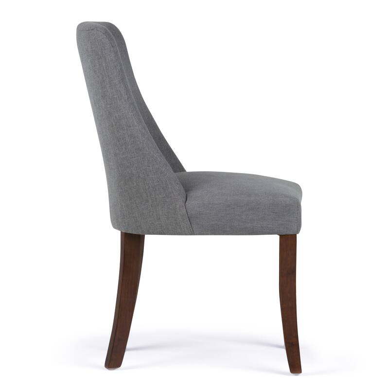 WYNDENHALL Haley Contemporary II 7 Pc Dining Set with 6 Upholstered Dining Chairs in Slate Grey and 66 inch Wide Table