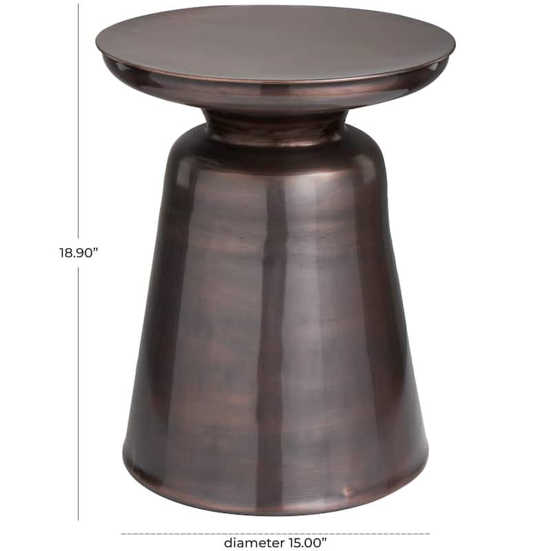 Metal Accent Table with Bell Shaped Base - Copper or Black - Roche River Decor