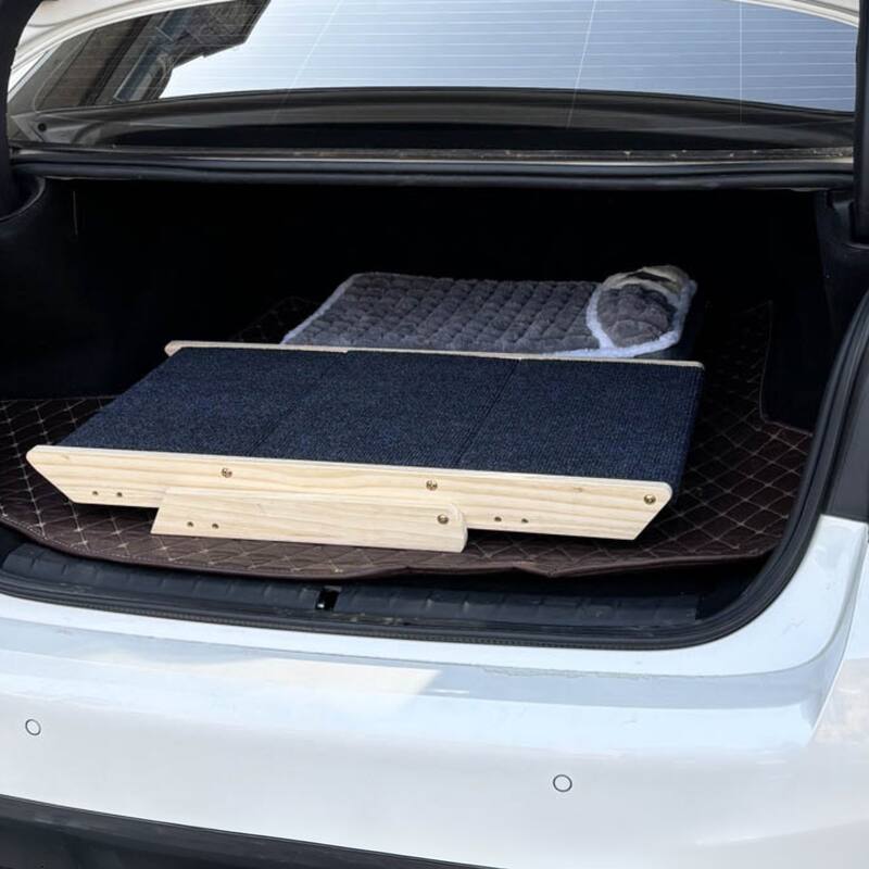 Pet Stairs Steps, Medium Dogs Steps for High Beds, Sofa, Couch, Car, 2-in-1 Foldable Wood Dog Ramp with Non-Slip Pads, Safety