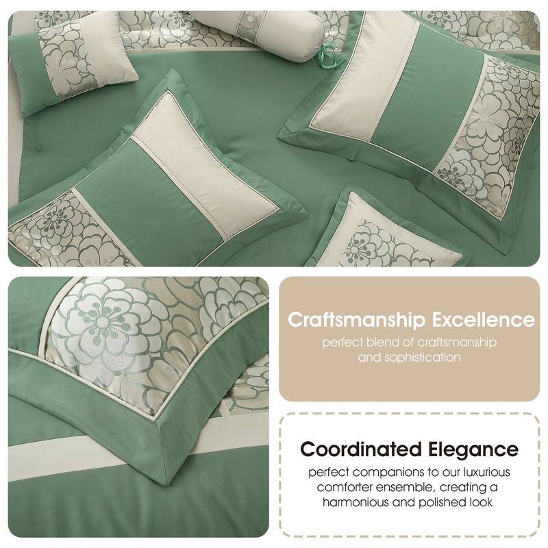 Nanshing Hermonie Floral 7-Piece Bedding Comforter Set