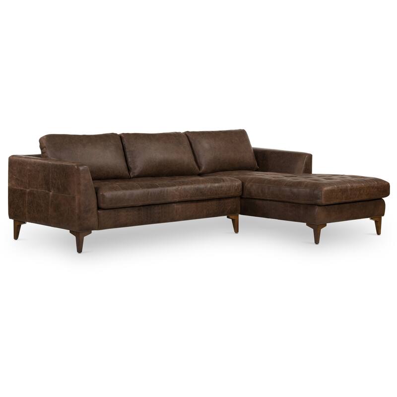 Poly & Bark Calle 114" Right-Facing Sectional - Full Grain Genuine Italian Leather
