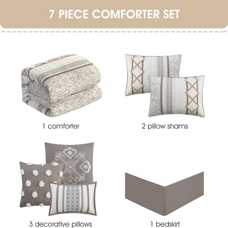 Nanshing Trina Embroidered 7-Piece Comforter Set