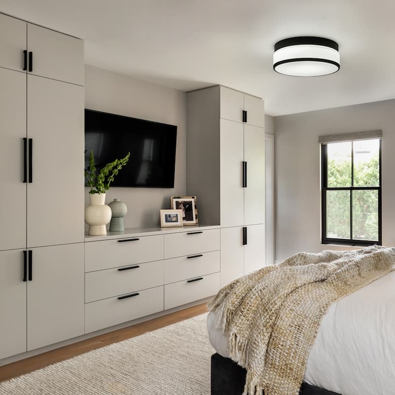 Selectable LED Flush Mount Ceiling Light with Frosted Glass